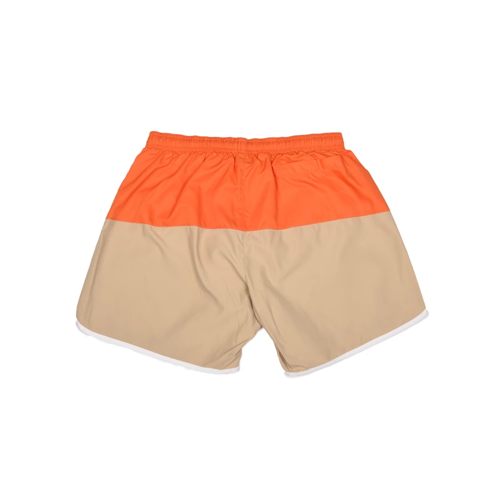 SHORT MAILLOT — Beige/Orange
